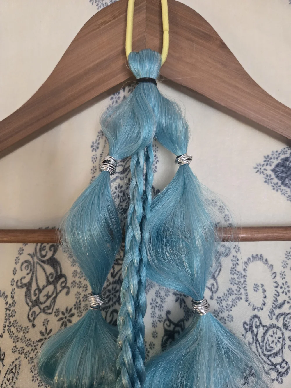4/$15 Boho Bubble Braids Blue Hair Wrap Extensions Women Accessories